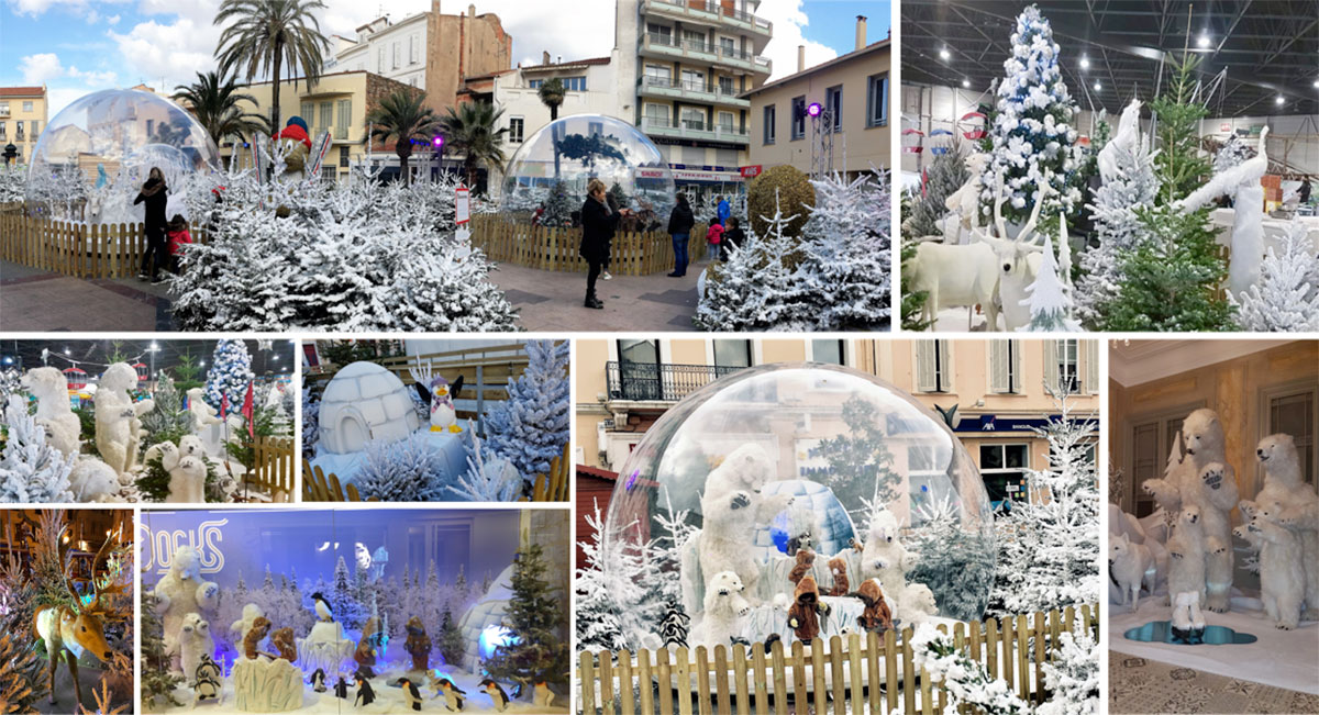 Bulle de Noël, Décoration évènementiel, scénographie de Noël, bulle cristal, bulle gonflable